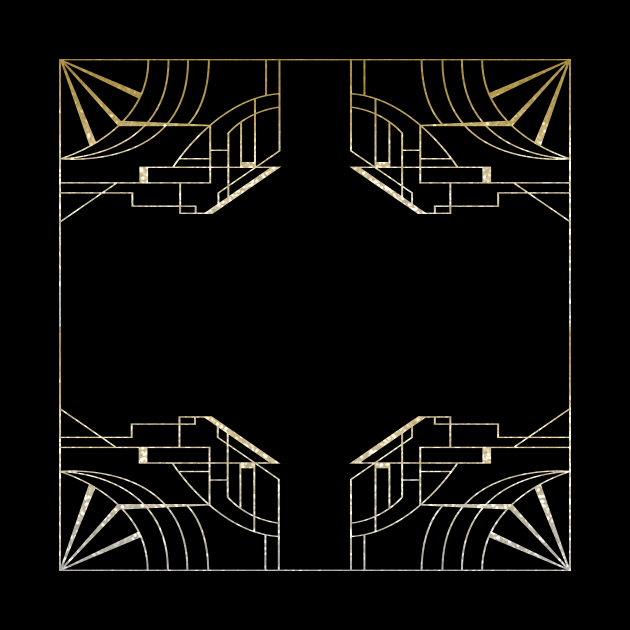 Golden glimmer art deco design II by peggieprints