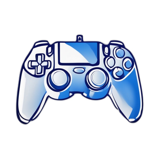 Blue Gamer Vibes - Stylish Game Controller Illustration No. 552 by cornelliusy