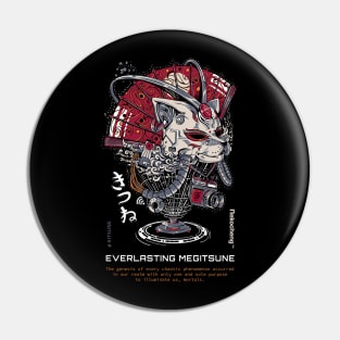 Japanese Cyberpunk Kitsune Mask Anime Everlasting Megitsune Nekocheng #001 Kitsune Pin