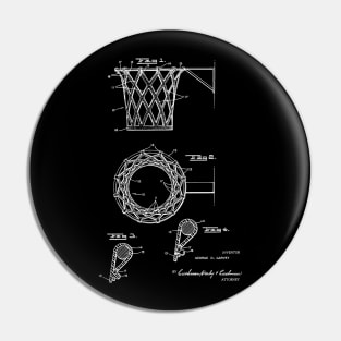 Basketball Goal Vintage Patent Hand Drawing Pin