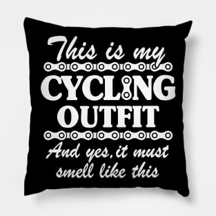 This Is My Cycling Outfit Funny Cyclist Gift Biker Biking Pillow