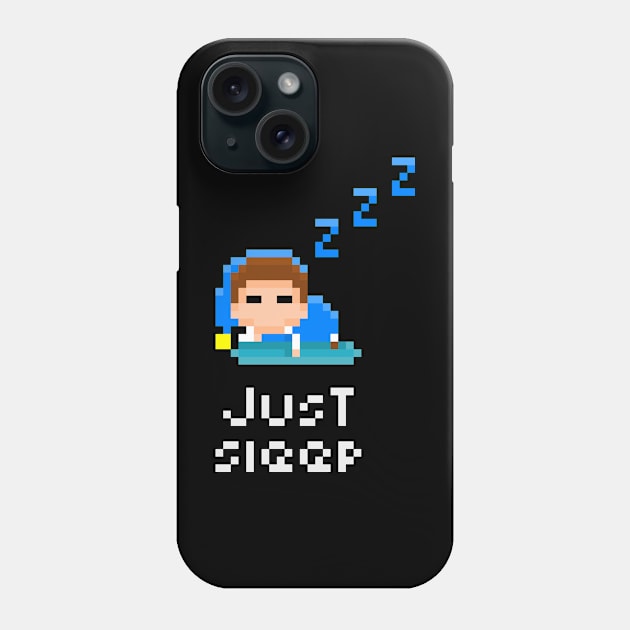 Just Sleep 8-bit Pixel Art tee/T-shirt Phone Case by MultiverseDraws