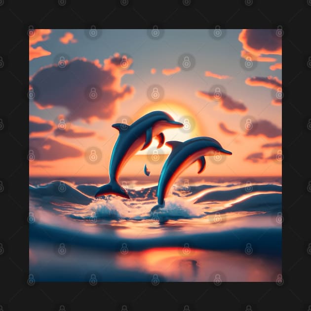 Sunset Dolphins by Shiwwa