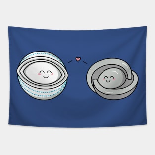 Cute Kawaii Timeless Mothership and Lifeboat Tapestry