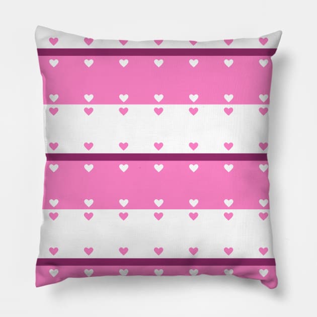 HEARTS In A Row Happy Valentines Day Pillow by SartorisArt1