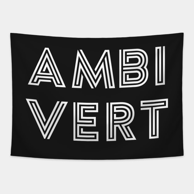 Ambivert - White Print Tapestry by Teeworthy Designs