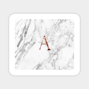 Monogram rose marble A Magnet