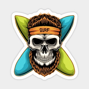 surfing beard skull Magnet