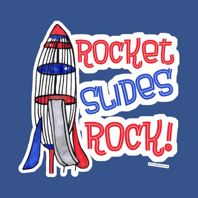 Rocket Slides Rock Fun Playground Cartoon by Tshirtfort