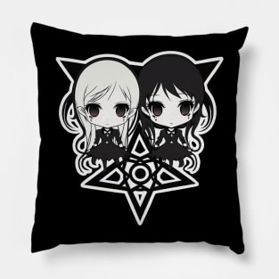 Two Witches Duo Ritual Spirits Goth Pillow