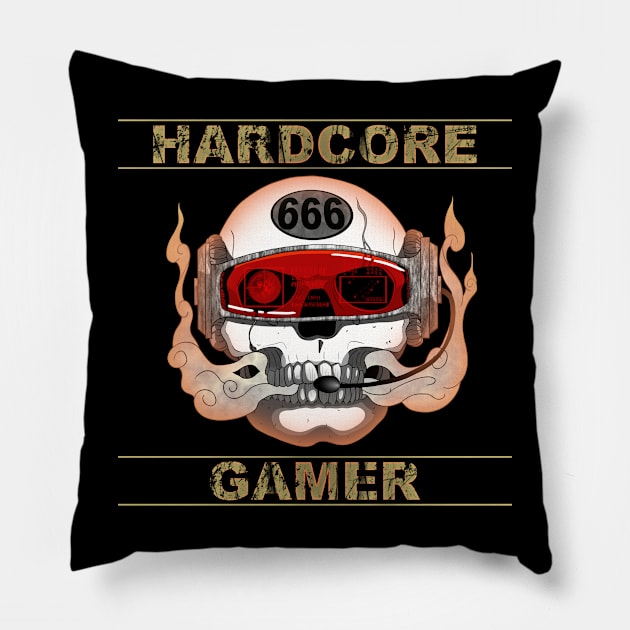 Hardcore Gamer Pillow by Nogh.art