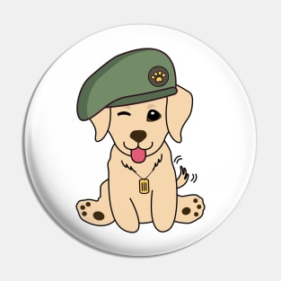 Green Beret Golden Retriever Pin