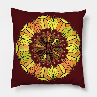 Autumn Leaves Brightly Circle Pillow