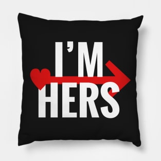 I'm Hers RIGHT Arrow Black Couple Matching Pillow