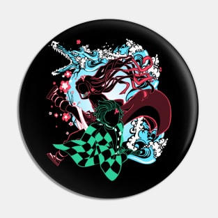 Demon Slayer Siblings Pin