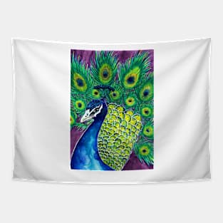 Peacock Watercolour Tapestry