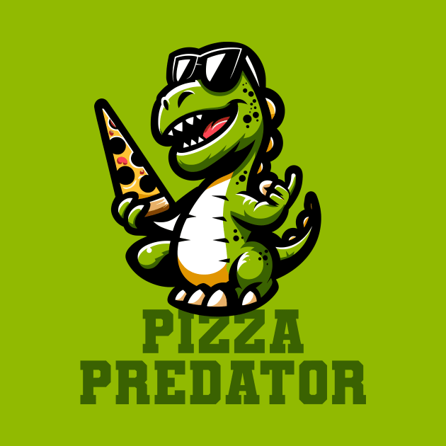 Pizza Predator - Funny Dinosaur by Muslimory