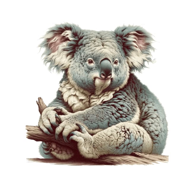 Chill Koala - Natural History Illustration by encyclo