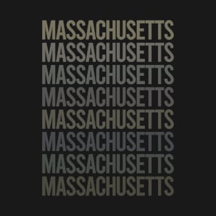 Gray Text Art Massachusetts T-Shirt