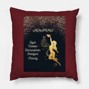 Aquarius ♒🏺 Zodiac Sign Astrology Tshirt Pillow