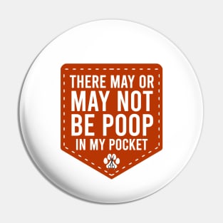 Dog Groomer Poop Pocket, Red and White Pin