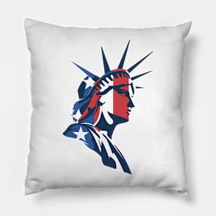 Statue Of Liberty 4th July American Flag Pillow