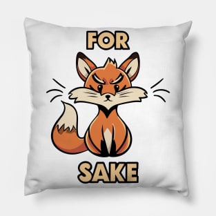 Funny 'For Sake' Graphic Tee | Humorous Animal Pun | Sassy Statement Wear | Playful Design, Gift for Humor and Wit Fans Pillow