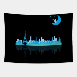 blue and aqua buildings Tapestry