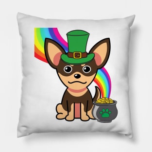 Cute chihuahua is a leprechaun Pillow