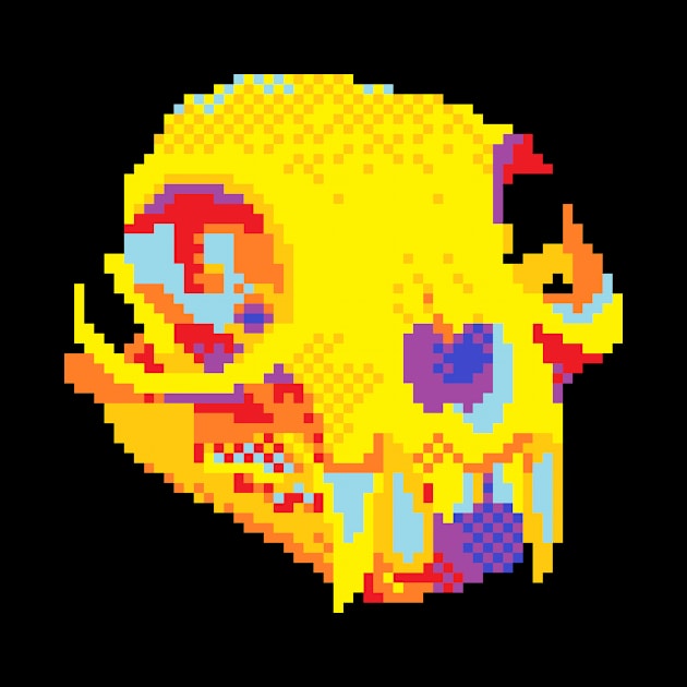 Pixel Skull by Patchy_the_Rat
