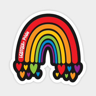 LGBTQIA+ Pride Rainbow with hearts Magnet