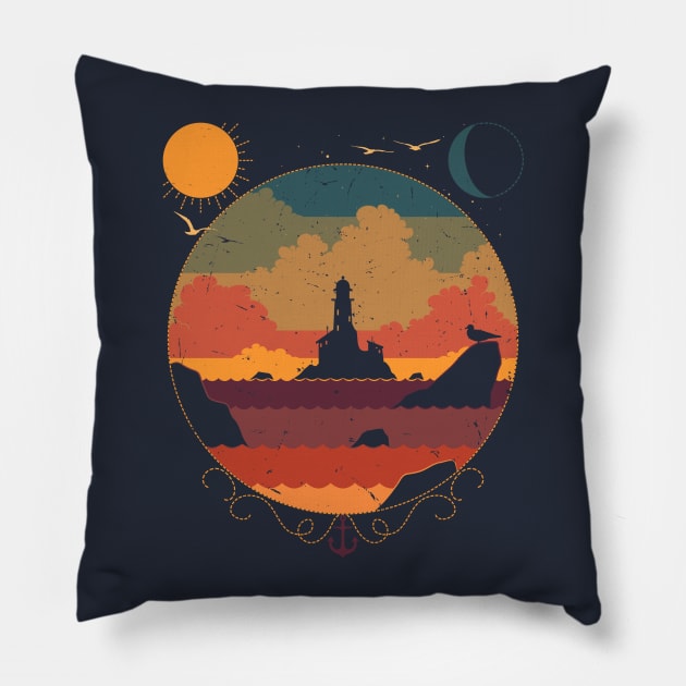 Lighthouse Dusk Pillow by Max58