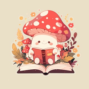 Cute Bookish Mushroom T-Shirt