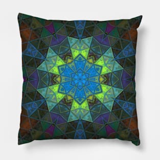 Mosaic Kaleidoscope Flower Pillow