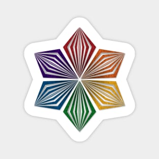 LGBTQ Rainbow Pride Flag Colored Geometric Starburst Magnet