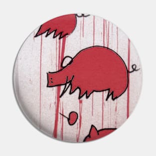 pig wall red Pin