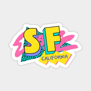 San Francisco, California Retro 90s Logo Magnet