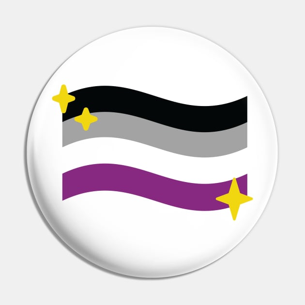 Asexual Pride Flag Sparkle Emoji Pin by lavenderhearts