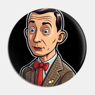 pee wee herman in suit and red tie - sticker style Pin