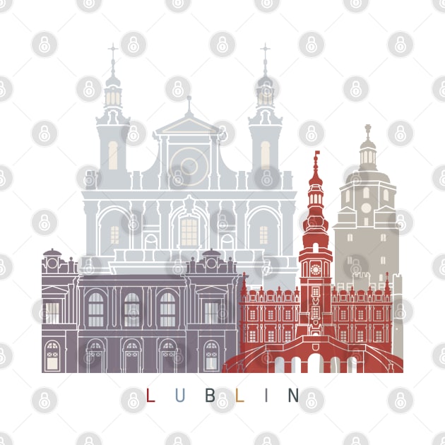 Lublin skyline poster by PaulrommerArt