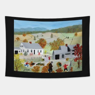 grandma moses - catching the thanksgiving turkey Tapestry