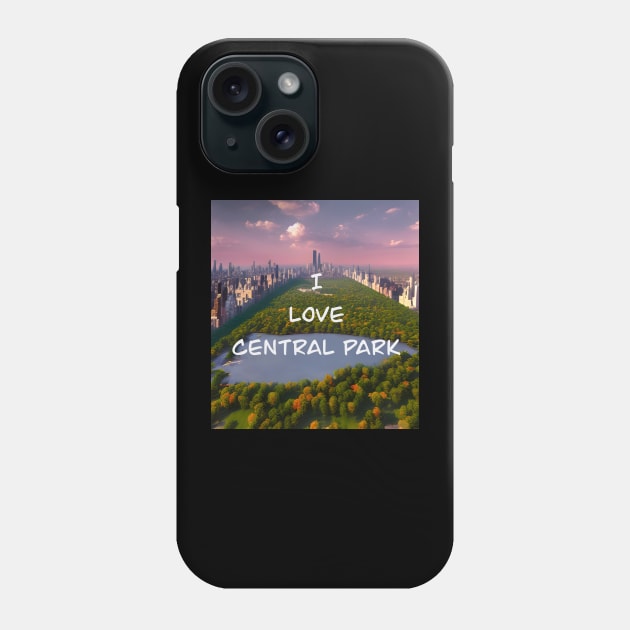 I Love Central Park Golden Hour Phone Case by TshirtLABS