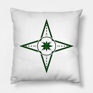 NORTH, EAST, SOUTH, WEST/GREEN. SAMER BRASIL Pillow