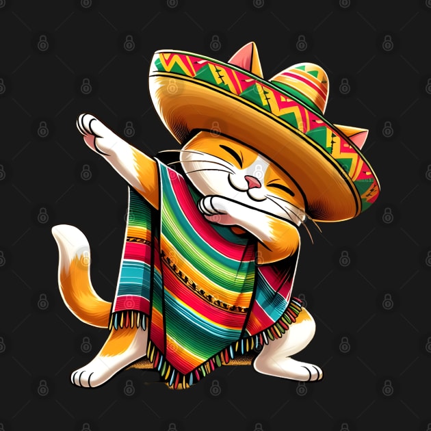 Cinco De Mayo Funny Mexican Cat Sombrero Poncho by justingreen