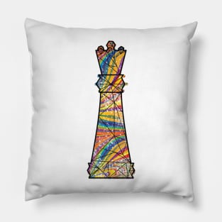 Colorful Chess Queen Piece Classic Retro Pillow