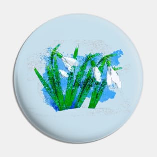 Watercolor snowdrops Pin
