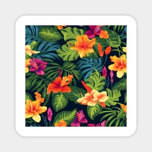 Tropical Flowers Pattern 18 Magnet