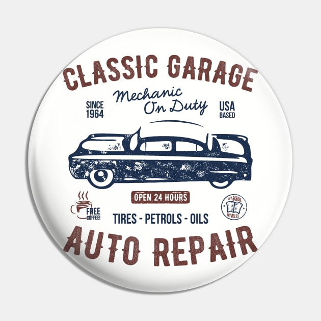 Classic Garage Auto Repair Pin by CB Creative Images