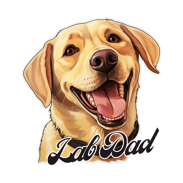 Yellow Lab Dad Dad T-Shirt - Dog Lover Gift, Pet Parent Apparel by Baydream