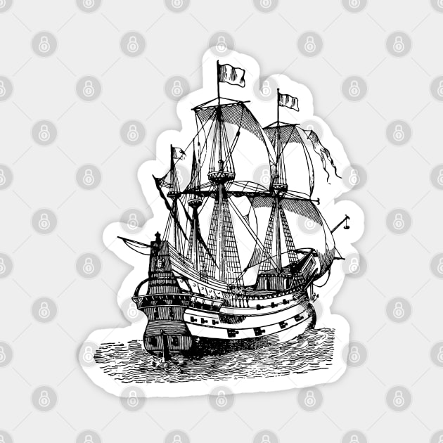 Pirate Ship Artwork - Vintage T-Shirt